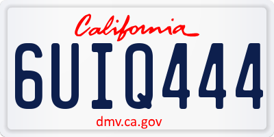 CA license plate 6UIQ444