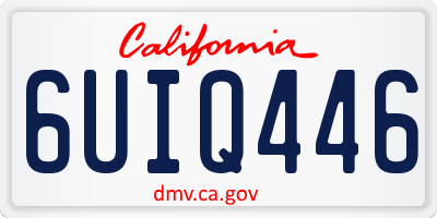 CA license plate 6UIQ446