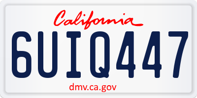 CA license plate 6UIQ447
