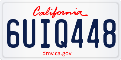 CA license plate 6UIQ448