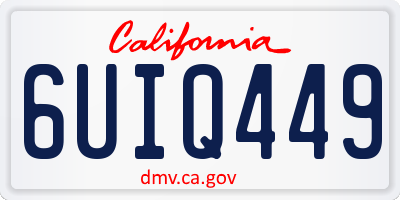 CA license plate 6UIQ449