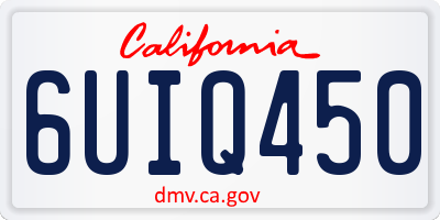 CA license plate 6UIQ450