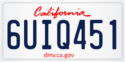 CA license plate 6UIQ451