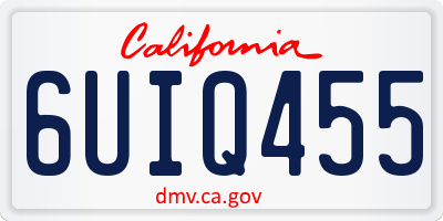 CA license plate 6UIQ455