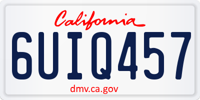 CA license plate 6UIQ457