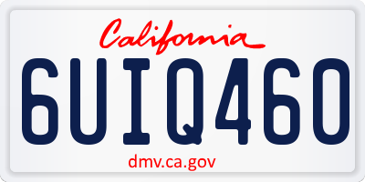 CA license plate 6UIQ460