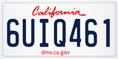 CA license plate 6UIQ461