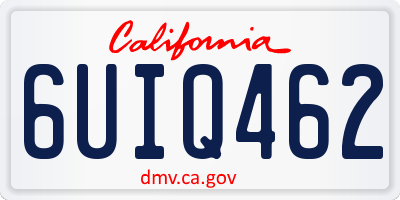 CA license plate 6UIQ462