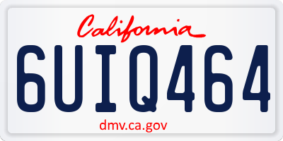 CA license plate 6UIQ464