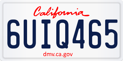 CA license plate 6UIQ465