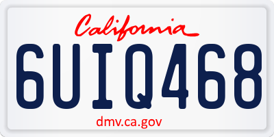 CA license plate 6UIQ468