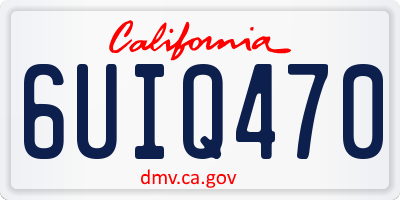 CA license plate 6UIQ470