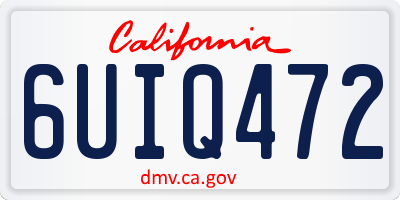 CA license plate 6UIQ472
