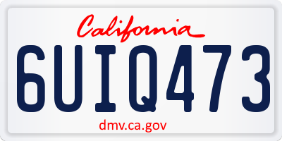 CA license plate 6UIQ473