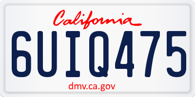 CA license plate 6UIQ475