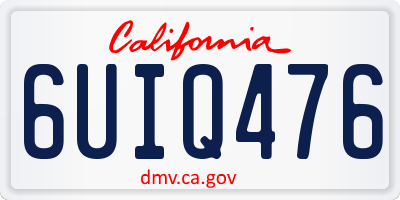 CA license plate 6UIQ476