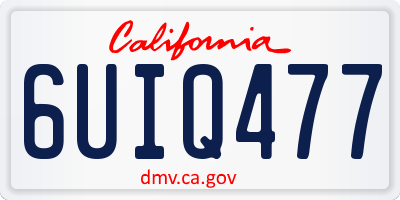 CA license plate 6UIQ477