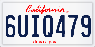 CA license plate 6UIQ479