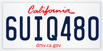 CA license plate 6UIQ480