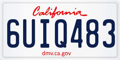 CA license plate 6UIQ483