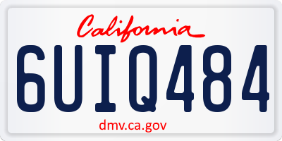 CA license plate 6UIQ484