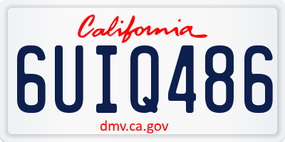 CA license plate 6UIQ486