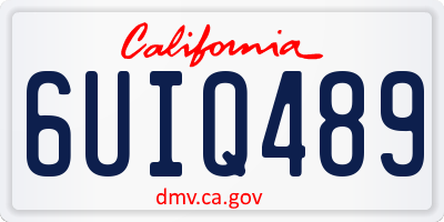 CA license plate 6UIQ489