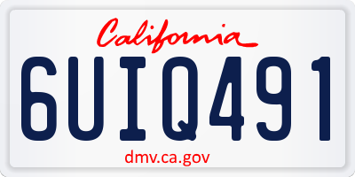 CA license plate 6UIQ491