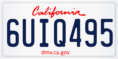 CA license plate 6UIQ495