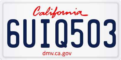 CA license plate 6UIQ503