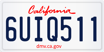 CA license plate 6UIQ511