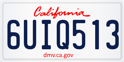 CA license plate 6UIQ513