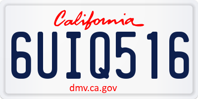 CA license plate 6UIQ516