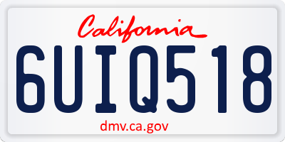 CA license plate 6UIQ518