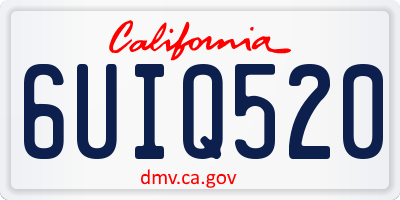 CA license plate 6UIQ520