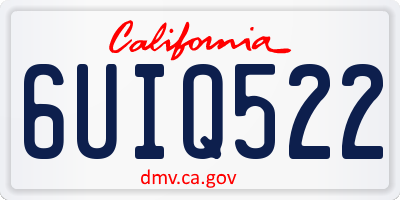 CA license plate 6UIQ522