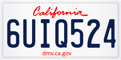CA license plate 6UIQ524