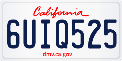 CA license plate 6UIQ525