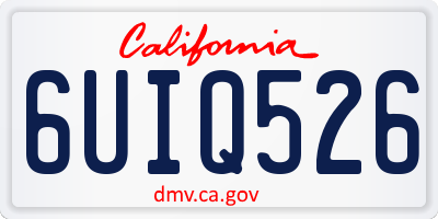 CA license plate 6UIQ526