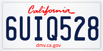 CA license plate 6UIQ528