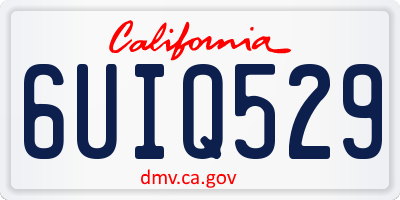 CA license plate 6UIQ529