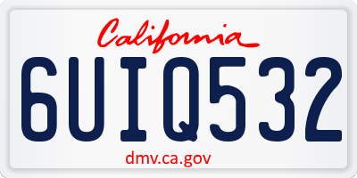 CA license plate 6UIQ532