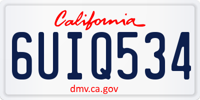CA license plate 6UIQ534