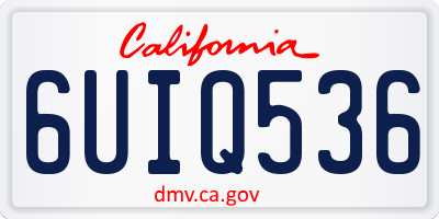 CA license plate 6UIQ536
