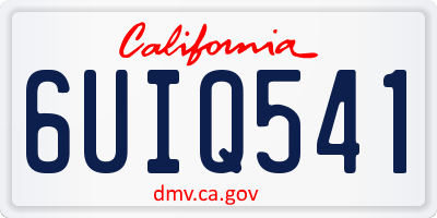 CA license plate 6UIQ541