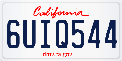 CA license plate 6UIQ544