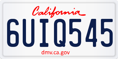 CA license plate 6UIQ545