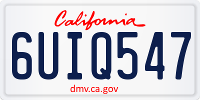 CA license plate 6UIQ547