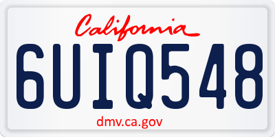 CA license plate 6UIQ548
