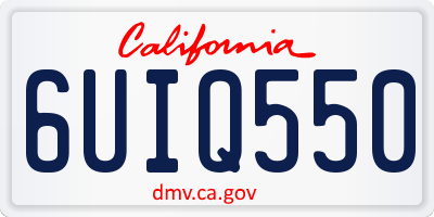 CA license plate 6UIQ550